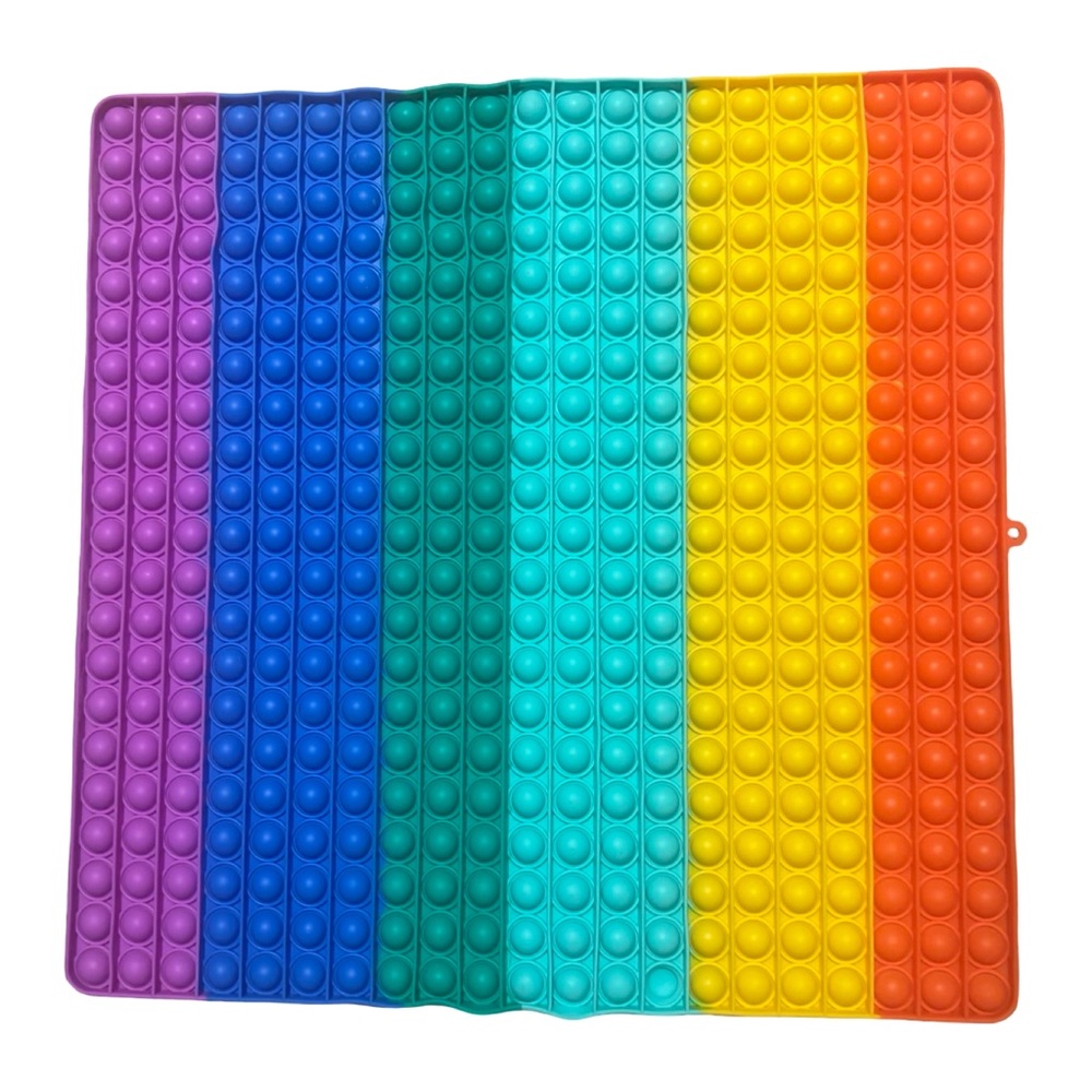 Giant Rainbow Pop It Fidget XX Large Toy Block - Multicolor 16x16”
